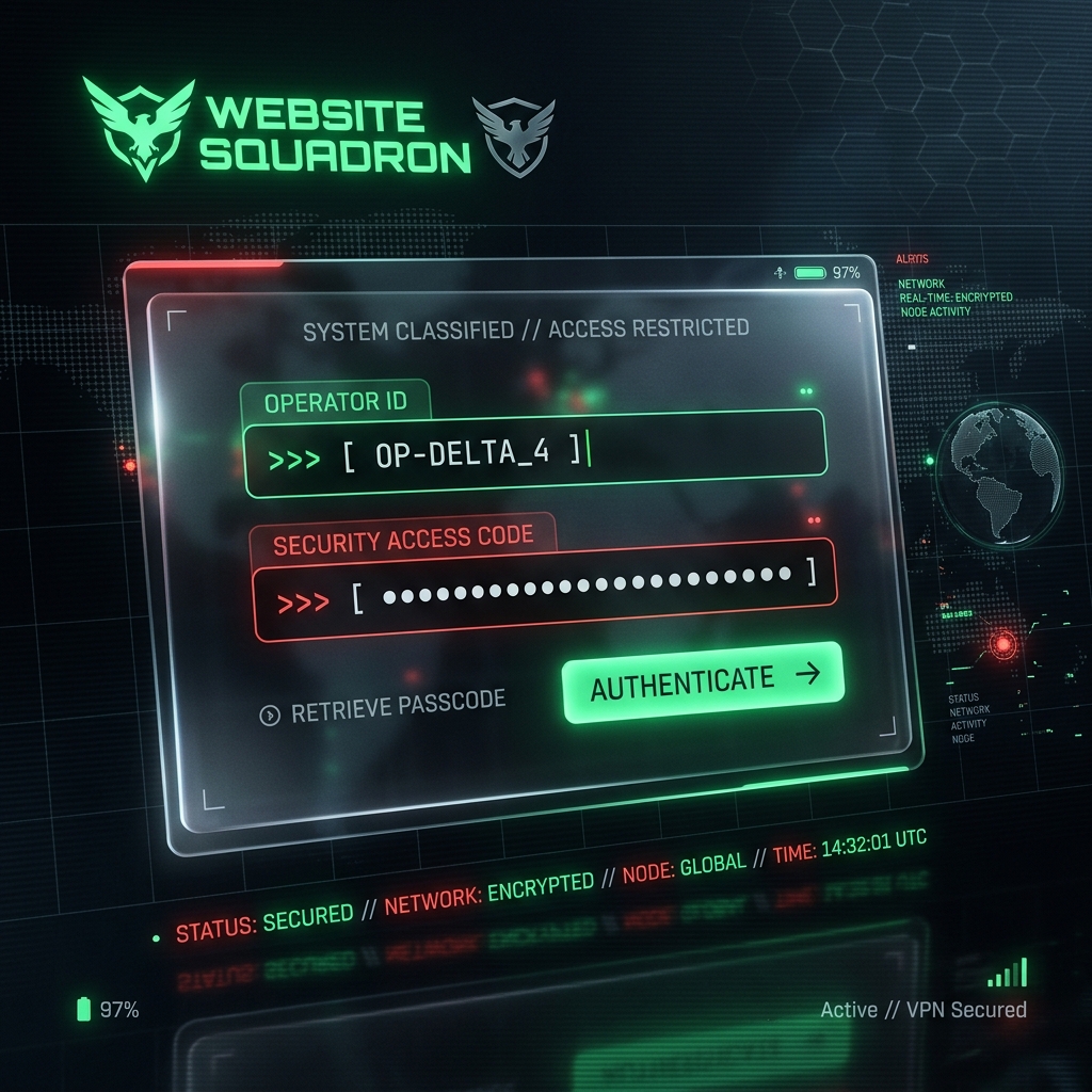 Squadron Login Interface